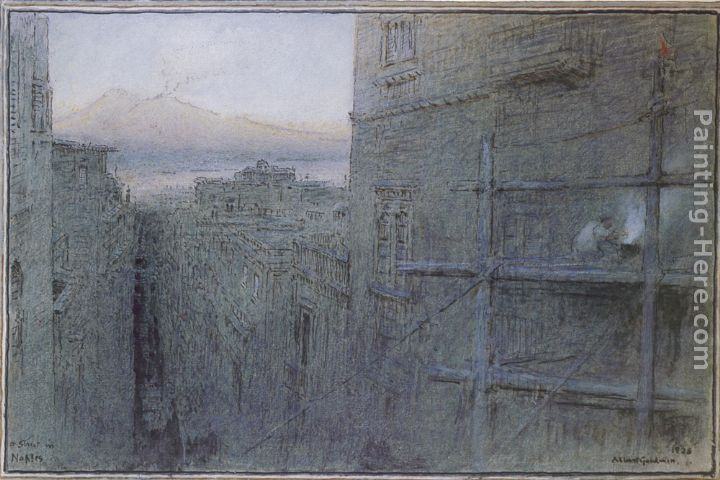Albert Goodwin A view of Cairo at sunset